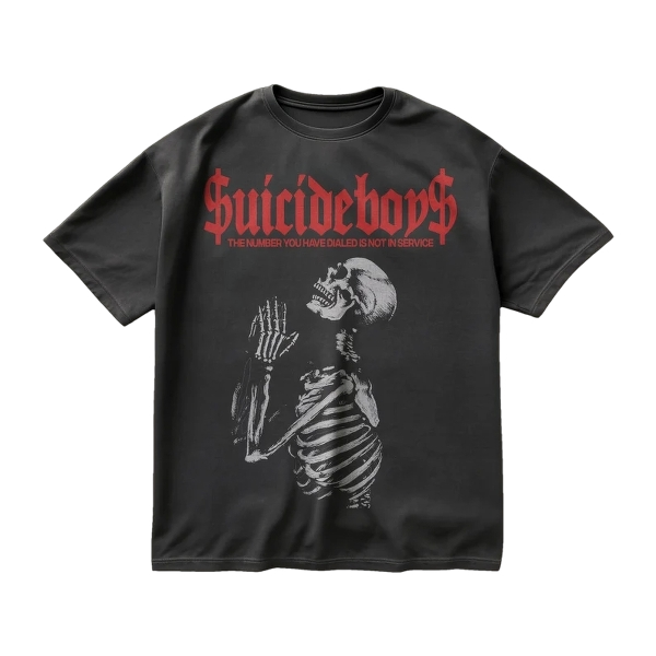 $uicideboy$ Skeleton Praying Graphic T-Shirt $uicideboy$ Skeleton Praying Graphic T-Shirt